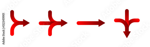 Vector illustration of Way direction icon set isolated on transparent background