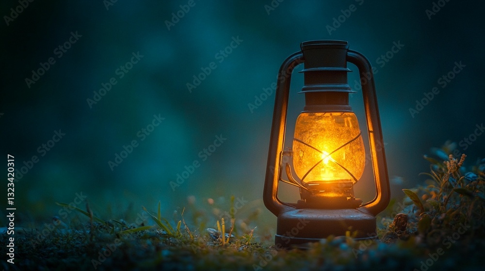 Glowing Lantern in Night Glowing Lantern in Night