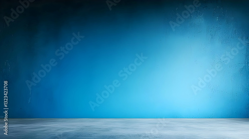 Wallpaper Mural Abstract Blue Wall And Concrete Floor Background With Dark Shadows And Subtle Lighting Torontodigital.ca