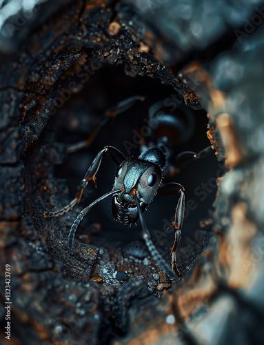Enlarged black ants
