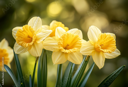 beautiful yellow daffodil in the garden
