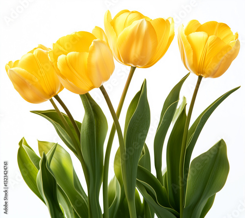 beautiful yellow tulip of spring in the garden