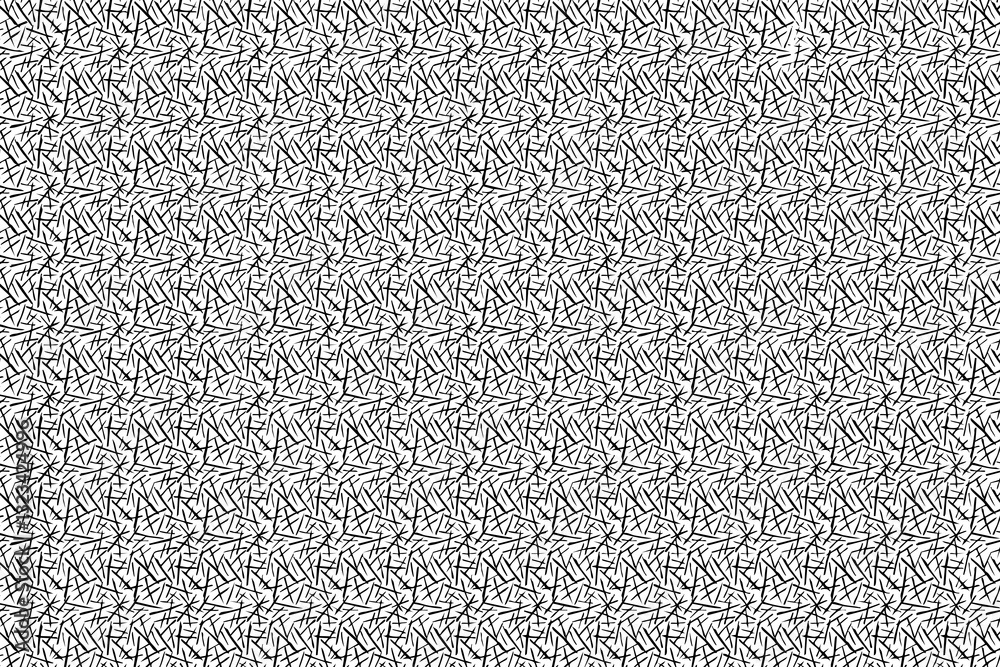 Fototapeta premium Abstract Black and White Chaotic Line Pattern Seamless Design