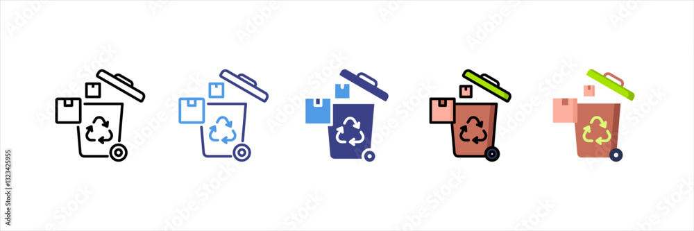 Fototapeta premium Paper Recycle Multi Style Icon Set