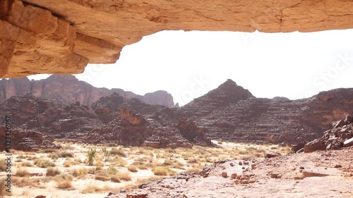 Tassili N'ajjer National Park, Sahara Desert Algeria unesco heritage sandstone pinnacles, tabular mountains and colossal dunes of polychromatic sand