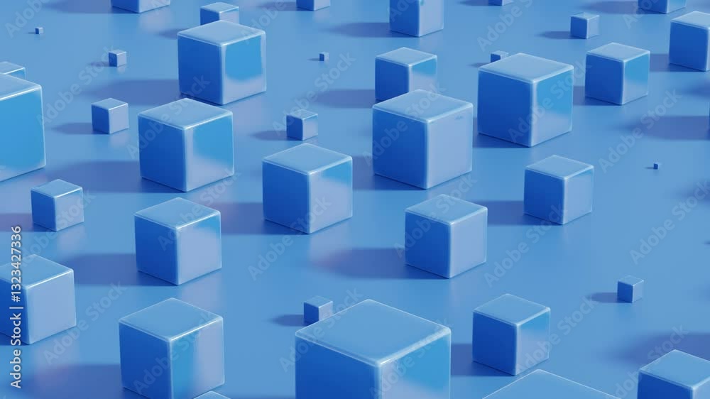 Abstract 3d seamless motion loop with dynamic yet minimal geometric rhythm suitable for social posts, video templates and clean background visuals