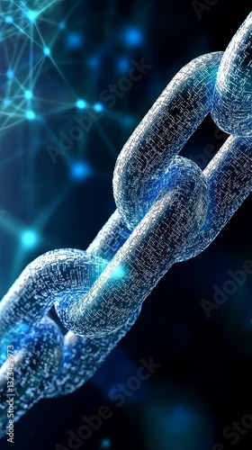 Digital Chain Symbolizing Security and Connectivity in a Technology-Driven World
