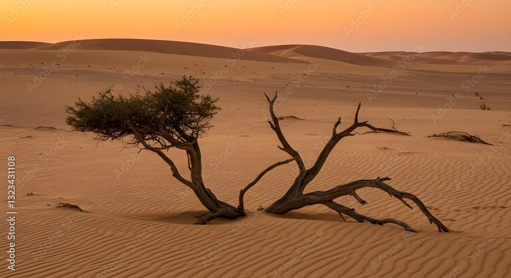 Grandes dunas de arena bajo un cielo espectacular: majestuoso paisaje desértico Grandes dunas de arena bajo un cielo espectacular: majestuoso paisaje desértico