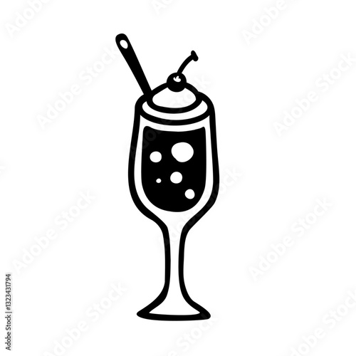 シンプルなクリームソーダのイラスト素材
