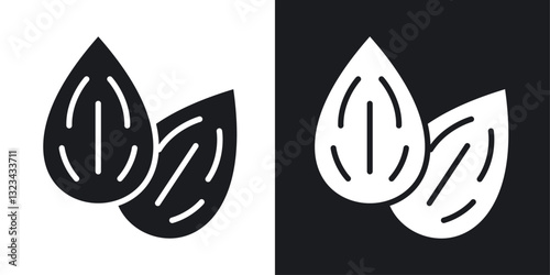 Almond icons pack in solid style