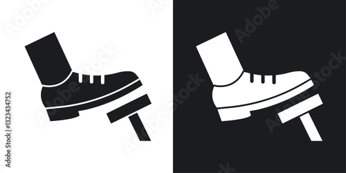 Car pedal icons pack in solid style