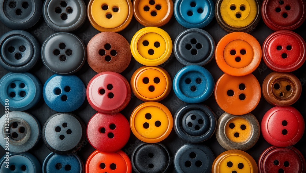 A colorful collection of round buttons, sewing and craft related. Generative AI A colorful collection of round buttons, sewing and craft related. Generative AI