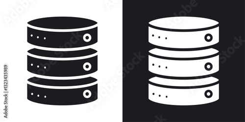 Cylinder database icons pack in solid style