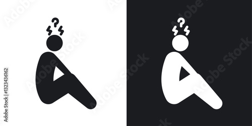 Depression icons pack in solid style