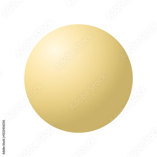 A smooth, round sphere in a soft beige color, featuring subtle shading and highlights against a white background.