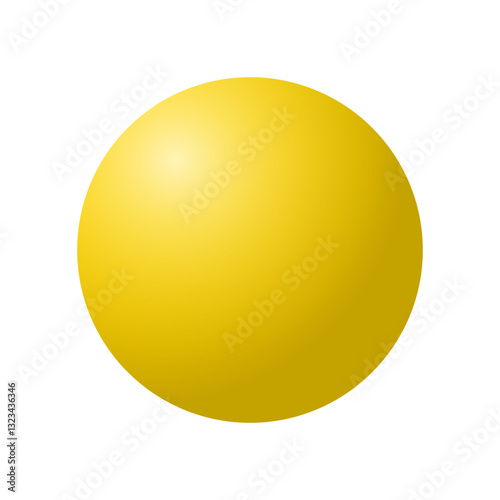 A simple, glossy yellow sphere on a white background, representing brightness and cheerfulness.