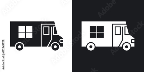 Food truck icons pack in solid style