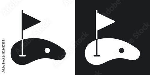 Golf yard icons pack in solid style