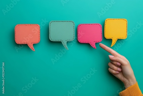 Obraz na płótnie Colorful Speech Bubbles: Diverse Perspectives w salonie