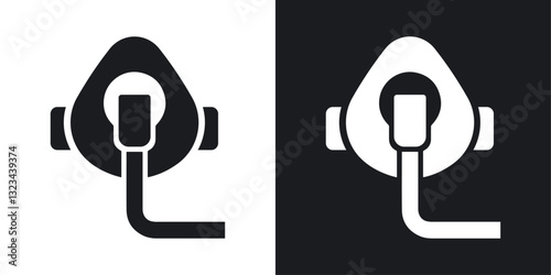 Oxygen mask icons pack in solid style