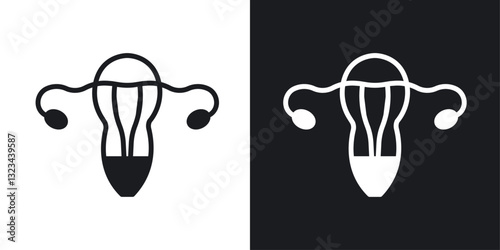 Pelvic inflammatory disease icons pack in solid style