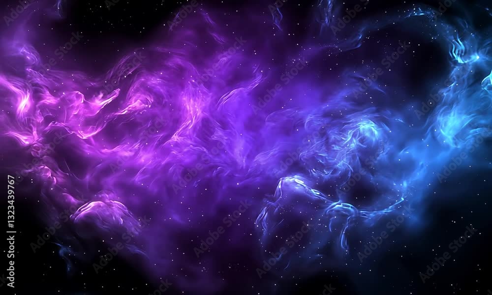 Nebula Forming with Bright Stars in Deep Space Animation Nebula Forming with Bright Stars in Deep Space Animation