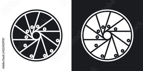 Perpetual motion icons pack in solid style