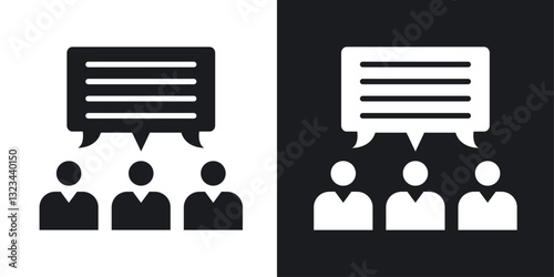 Public opinion icons pack in solid style