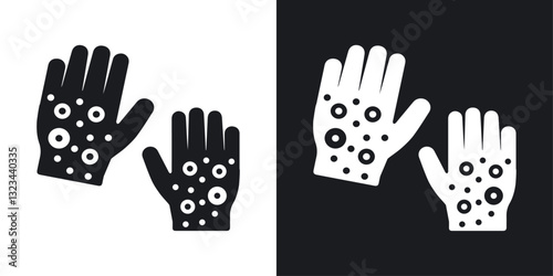 Rash hand icons pack in solid style