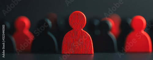 Red and black figures symbolize insider threats in dark setting, highlighting concept of risk and security. contrast evokes sense of urgency and awareness