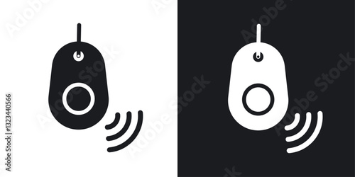 RFID key tag icons pack in solid style