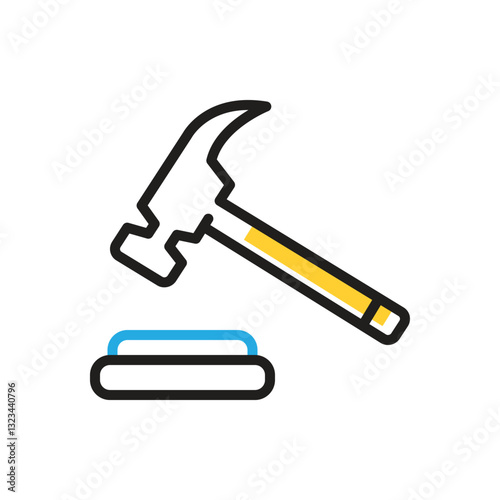 Multi color icon for hammer