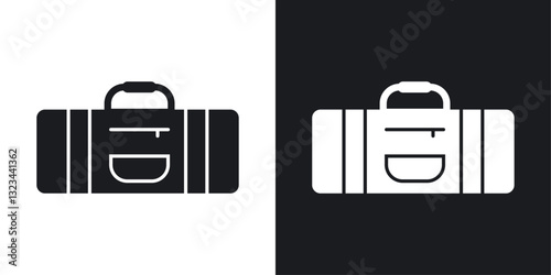 Sports bag icons pack in solid style