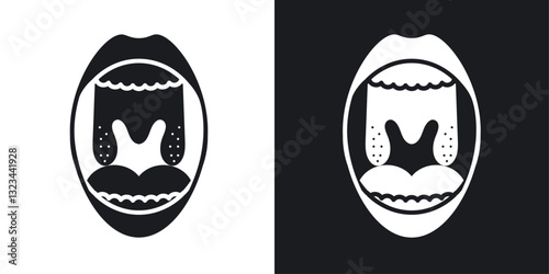 Tonsillitis icons pack in solid style