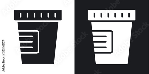 Urine test icons pack in solid style