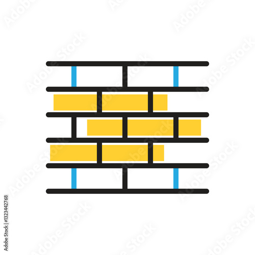Multi color icon for brick wall