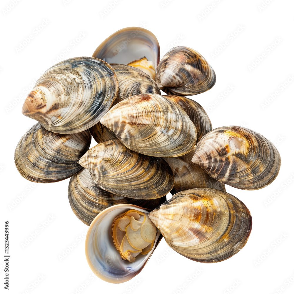 A pile of beautiful seashells showcasing intricate patterns and colors.