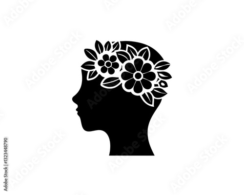 creative details flower crown on head icon vector illustration