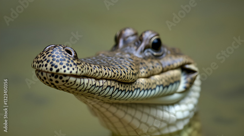 Close-up of a gharial snout (Gavialis gangeticus). photo