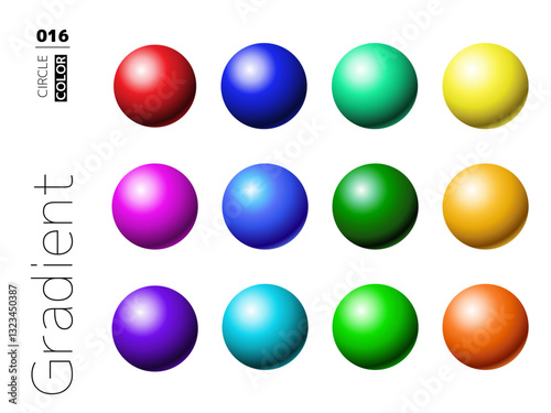 グラデーションの球形スタイルのセット 016