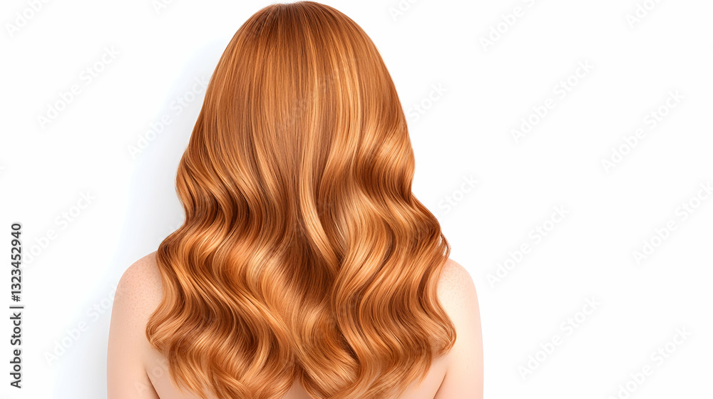 Naklejka premium Beautiful ginger hair styled in waves