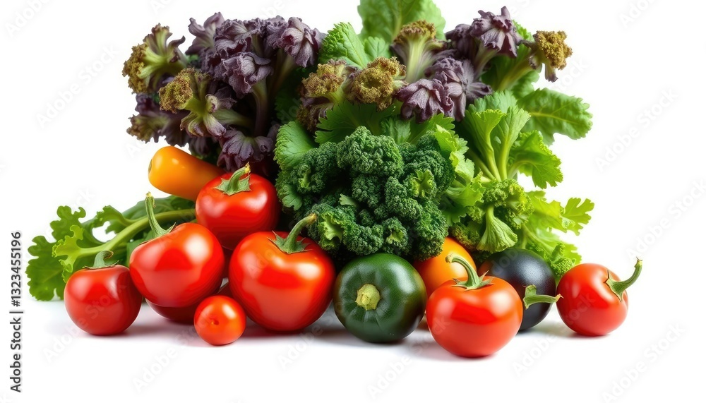A vibrant, fresh vegetable, perfectly isolated on a pure white background, leafy greens, studio shot A vibrant, fresh vegetable, perfectly isolated on a pure white background, leafy greens, studio shot