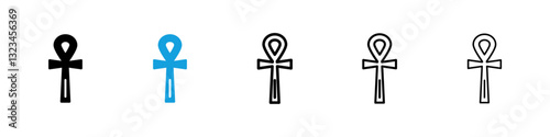Ankh icons vector set for web designs