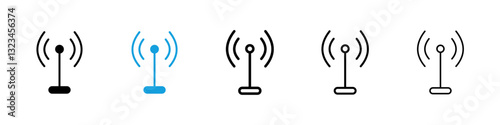 Antenna icons vector set for web designs