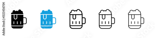 Beer icons vector set for web designs