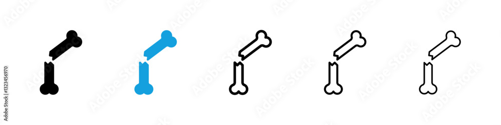 Broken bone icons vector set for web designs Broken bone icons vector set for web designs