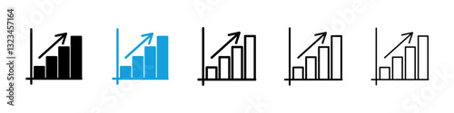 Business performance icons vector set for web designs