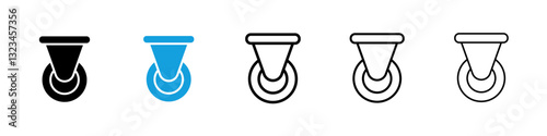 Cart trolley wheel icons vector set for web designs