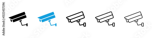 CCTV icons vector set for web designs