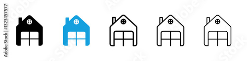 Chalet icons vector set for web designs